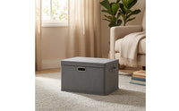 Foldable Storage Box with Lid Robust Storage Bin with Handles Collapsible Textile Bin Breathable Organizer Bins Lightweight