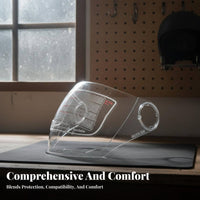 Anti-Scratch Motorbike Helmet Sun Visor Protection Helmet with Sun Visor 3C Certified Riding Equipment Aerodynamic Design for Commuting