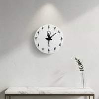 Ballet Dancer Wall Clock Minimalist Design Ballerina Wall Clock Battery Operated Home Decor for Dancers, Dance Studio