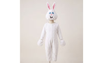 Hare Costume with Headpiece Furry Hare Costume Full-Body Bunny Suit for Children, Young Children