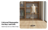 Elegant Design Children's Clothing Display Form Sturdy Construction Child Mannequin Torso Lightweight Kids Dress Form Stand Stable Base for Boutique Owners, Fashion Designers, Retail Window Displays, Boutiques, Photography Studios, Craft Exhibition