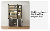 Glass Door Beverage Cabinet Dust-Resistant Glass Door Display Cabinet Elegant Design Modern China Hutch for Collectors, Homeowners, Home Bar, Study
