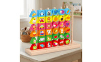 Child-Centered Wooden Peg Board Bead Game Educational Wooden Bead Sequencing Toy Colorful Matching Shape Stacker Preschool for Kindergarten