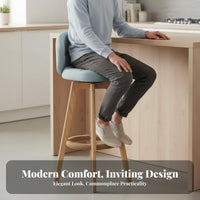 360-Degree Rotation Upholstered Swivel Stool with Backrest Comfortable Cushion Counter Chair Stable Structure Household Furniture High-Density Foam Padding for Homeowners, Adults, Business Owners, Home Bar, Kitchen Island, Restaurant, Dining Room