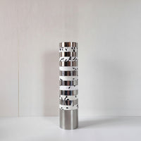 Flower Vase Silver-Toned Metal Vase Sculptural Floral Vessel for Office