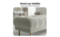 Nordic Design plush fabric Entryway Stool Light Luxury Padded Long Stool Plush paddinging Upholstered Bench Soft and Comfortable for Interior Designers, Homeowners, Adults, Living Room, Bedroom, Walk-in Closet, panoramic view area Side