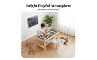 Solid Wood Construction Wooden Building Block Table Educational Multi-Functional Kids Activity Table Safety Rounded Corners for Toddlers, Preschoolers, Parents, Playroom, Preschool, Nursery, Daycare