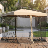 Cantilever Umbrella with Offset Mesh Patio Umbrella with Mesh Screen Hanging for Backyard, Garden