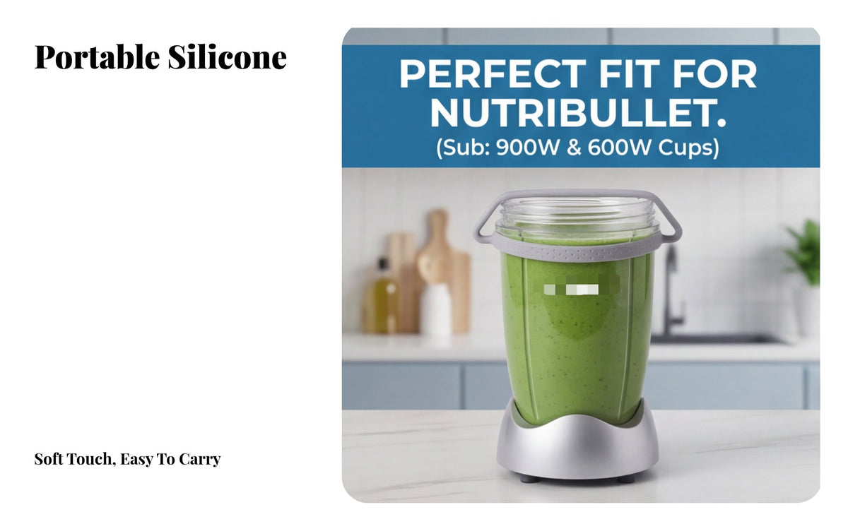 Portable Cup Carrier Handle for Nutribullet 900W & 600W Blender Cups - Silavel Strap Holder Compatible with Nutri Bullet Accessories - Hands-Free Caoop for Gym, Hiking & Commuting