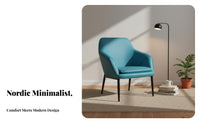 Nordic Design Upholstered Barrel Chair Light Luxury Aesthetic Home Seating Minimalist look Indoor Furniture Ergonomic Backrest for Interior Designers, Business Owners, Living Room, Bedroom, Reception Area, Hotel Lobby