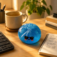 Cartoon Face Press Toy Squeezable Glitter Stress Ball Gel Stress Ball Quiet Glitter Squishy Toy Nontoxic