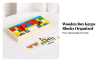 Solid Wood Wooden Building Block Set Educational Wooden Building Blocks Set Shape Recognition for Toddlers, Preschoolers, Preschool, Daycare
