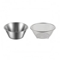 2 Pieces Perforated Mesh Strainer Bowl Smooth Edges Draining Bowl Set Silver Finish Fine Mesh Colander