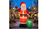 Giant Inflatable Santa with Gift Bag Easy Inflation Santa Inflatable with Gift Bag Built-in LED Lawn Decorations Bright for Storefront