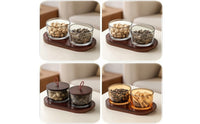 Snack Server with Glass Bowls Divided Serving Dish with Wooden Tray Food Platter Multipurpose Bowl Easy to Clean for Hosts