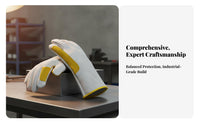 Retardant Metalworking Gloves Reinforced Stitching Leather Metalworking Gloves Cotton Lined Interior for Welders, Metal Workers, Foundry