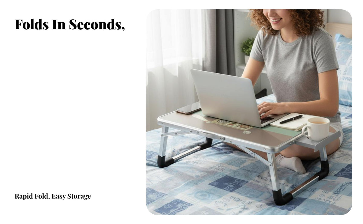 Multi-Functional Foldable Laptop Table Lightweight Lap Desk Erfor travelnomic Design Bed Tray Non-Slip Legs for Students, distant Workers, Adults, Dorm Room, Home Office, Floor, Outdoor
