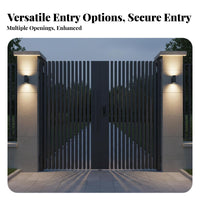 Aluminum Villa Gate Minimalist Design Hinged Double Door Gate Weather Resistant for Property Owners, Contractors, Courtyard, Residential Community