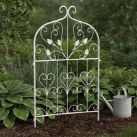 European Vintage Wrought Iron Garden Fence Panel for Yard and Flower Bed Decor