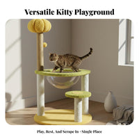 Integrated Scratching Post Interactive Feline Play Hub Multi-Level Structure creatureShaped Feline Climber Space-Saving Feline Furniture Elevated Perch for Kitten Owners, Small Areas, Indoors, Living Room, Home