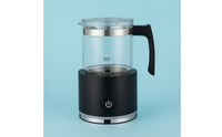Hot and Cold Automatic Milk Frother Transparent Cup Electric Frother Clear Lid Milk Warmer Compact for Countertop