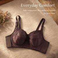 Full Coverage Bras for Women with Thin Padded Cups for Daily Use, Supportive with Adjustable Straps and Four Hook Closure, Minimizer Design