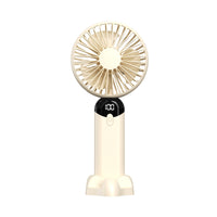 Handheld Mini Fan with Stand USB Rechargeable Portable Fan with Display Compact Lightweight for Students