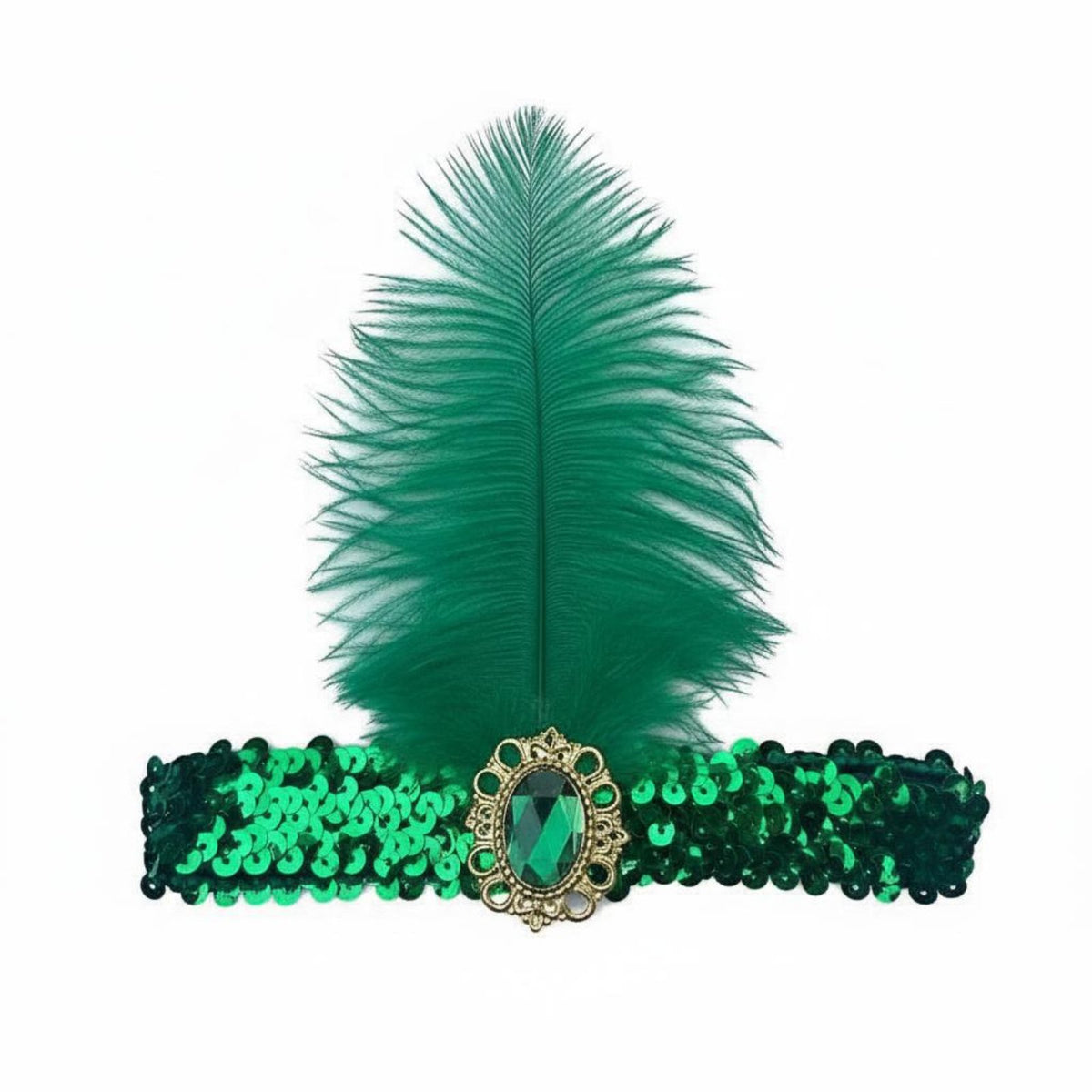 Spangles Feather Headdress Crystal Feature Feather Headpiece 1920s Dancer Headband Sparkling Spangles S 1920s Design Headdress