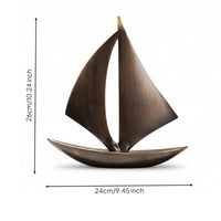 Wooden Sailboat Ornament Tabletop Wooden Sailboat Model Desktop Sailing Boat Display for Living Room, Entryway