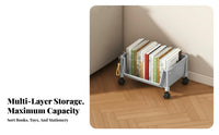 Multi-Tier Rolling Cart Space-Saving Design Multi-Tier Storage Trolley Large Capacity Mobile Storage Trolley for Students, Kitchen, Bedroom, Classroom