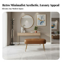 Retro Design Metal Frame Entryway Bench Luxury design Indoor Furniture adaptable Use Accent Seating dense foam Filling for Adults, Homeowners, Interior Decorators, Living Room, Cloakroom, Bedroom, Commercial Spaces