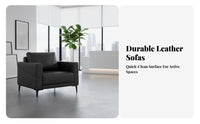 Minimalist design Modern 3-Seater Office Couch Professional Look Sofa and Loveseat Combination Comfortable Cushioning Commercial Furnishing robust Frame for Business Owners, Interior Designers, Apartment Dwellers, Corporate Waiting Room, Small Space