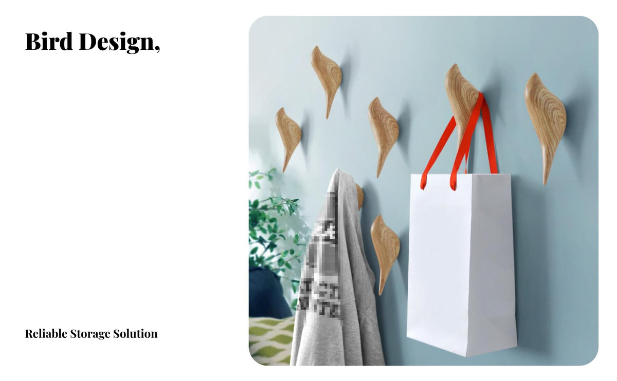 Creative Design Bird Shaped Wall Hook Elegant Shape Modern Creature Wall Hook Multi-Purpose for Nature Lovers, Entryway, Behind Door