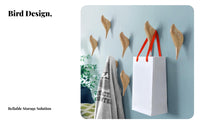 Creative Design Bird Shaped Wall Hook Elegant Shape Modern Creature Wall Hook Multi-Purpose for Nature Lovers, Entryway, Behind Door