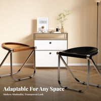 Foldable Minimalist Cylindrical Stool Portable Space-Saving Seat Lightweight Folding Chair Sturdy Construction for Cafe Owners, Design Enthusiasts, Dining Room, Small Apartments, Kitchen, Balcony