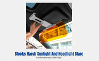 Car Sun Visor Anti-Glare Lens, Day & Night Use, Universal Adjustable Glare Shield