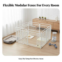 Anti-Escape Design Modular Dog Fence Configurable Shape Indoor Pet Exercise Pen Easy Assembly Heavy Duty Puppy Playpen Secure Latch for Small Dogs, Young Dogs, Outdoor