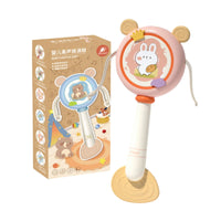 Early Music Exploration Pellet Drum perceptual Development Handheld rattle Easy to Play Infant Toy Hand-visual Coordination Training for Infants, young children, play period, Nursery, Home Use, portable
