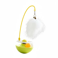 Tumbler Cat Toy Mental Catnip Wobble Toy Stimulates Hunting Urges Feather Rod Cat Teaser for Kittens