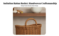 Vintage Design Kitchen Wall Basket Integrated Handle Kitchen Hanging Basket Space-Saving for Homemakers, Homeowners, Pantry, Hallway