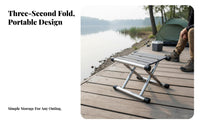 Foldable Design Collapsible Cross-Legged Stool Heavy Duty Portable Seating Reinforced Joints Camp Chair Anti-Scratch Feet for Outdoor Enthusiasts, Travelers, Camping, Fishing, Hiking, Travel