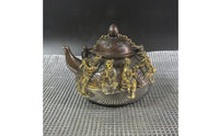 Teapot Ornament Metal Decorative Teapot Portable Collectible Ornament for Collectors