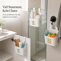 Wall-Mounted Plastic Storage Basket for Kitchen & Bathroom, Hanging Organizer