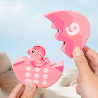 Dinosaur Egg Puzzle Child-Centered Number Color Matching Toy Fine Motor Skills Egg Matching Puzzle for Preschoolers, Kids, Home Education