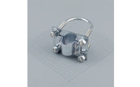 U-Bolt Antenna Clamp Galvanized Mast Mounting Clamp Bracket Outdoor Antenna Bracket for Installers, DIYers, Pole Fastening
