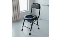 Foldable Design Folding Commode Chair With Backrest Portable Toilet Chair Non-Slip Feet for Women, Disabled, Camping