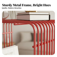 Wall-Mountable Multi-Tier Unobstructed Shelf Single-Tier Minimalist Design Wireframe Cube Shelf Space-Saving Design End Table Sturdy Construction for Homeowners, Apartment Dwellers, Students, Bedroom, Living Room, Home Office, Entryway