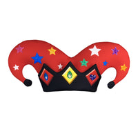 Fool Hat Eye-Catching Fool Hat with Curved Protuberances Multicolor Costume Headpiece for Adults