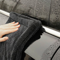 Microfibre Cloth Double-Sided Car Drying Towel, Microfiber Cloths for Detailing, 40cm Gray Spiral Weave 2-Layer Multi-Purpose Cleaning Towel