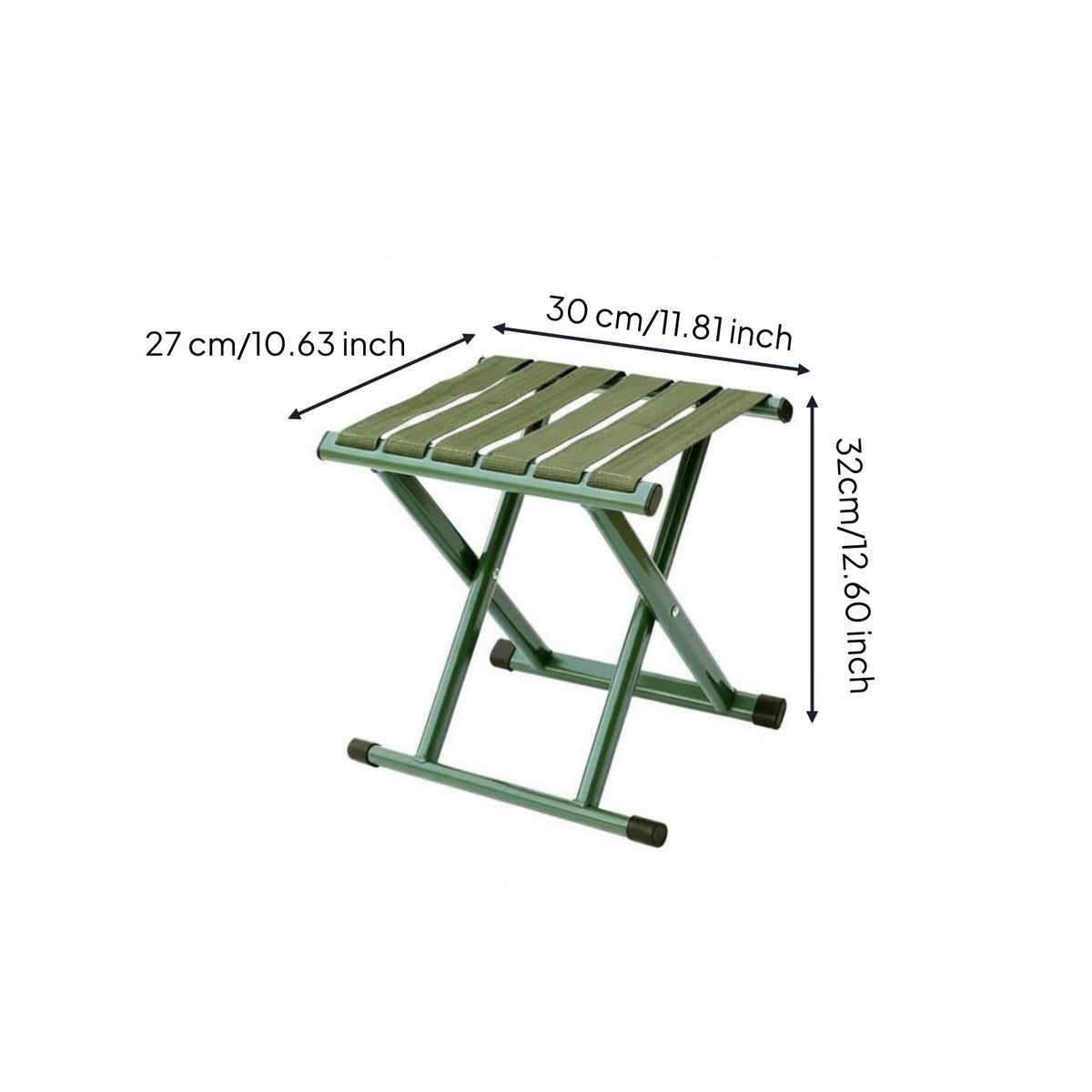 Heavy Duty Portable Folding Seat Quick Fold Collapsible Camp Stool Anti-Slip Feet for Outdoor, Camping, Travel